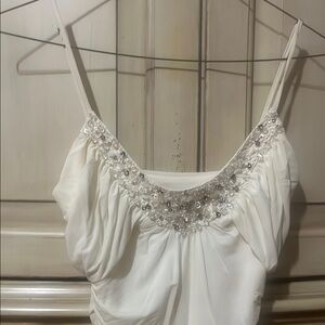 Elegant BCBG Max Azria Dress with Swarovski Crystal Appliqué